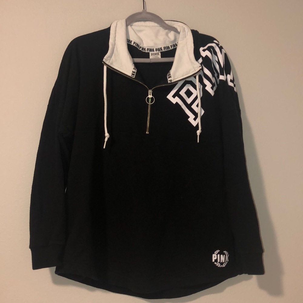 PINK black quarter zip